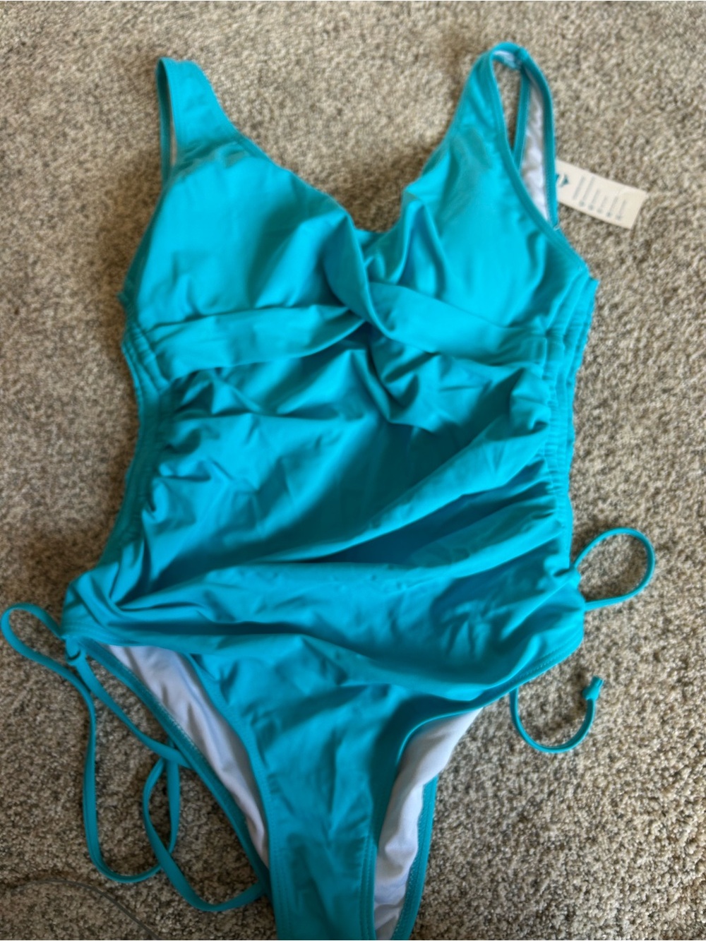 Ruched Turquoise Women’s One-Piece Swim Bodysuit